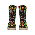 Little Monster Pattern Print Winter Boots