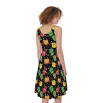 Little Monster Pattern Print Women's Sleeveless Dress