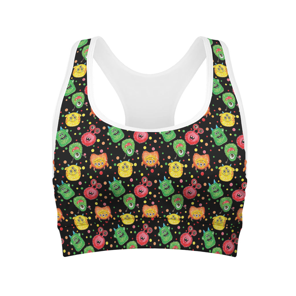 Little Monster Pattern Print Women's Sports Bra