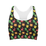 Little Monster Pattern Print Women's Sports Bra