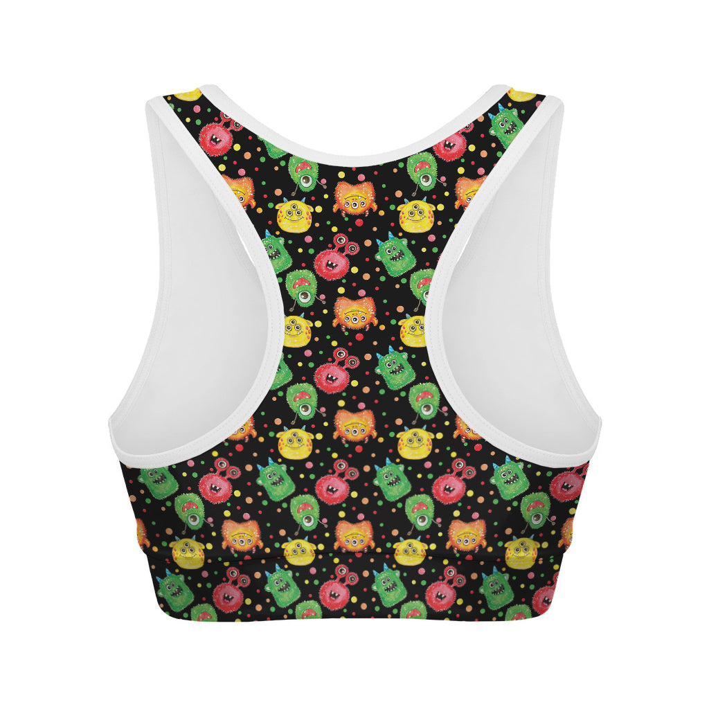 Little Monster Pattern Print Women's Sports Bra