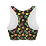 Little Monster Pattern Print Women's Sports Bra