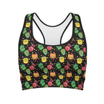 Little Monster Pattern Print Women's Sports Bra