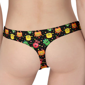 Little Monster Pattern Print Women's Thong