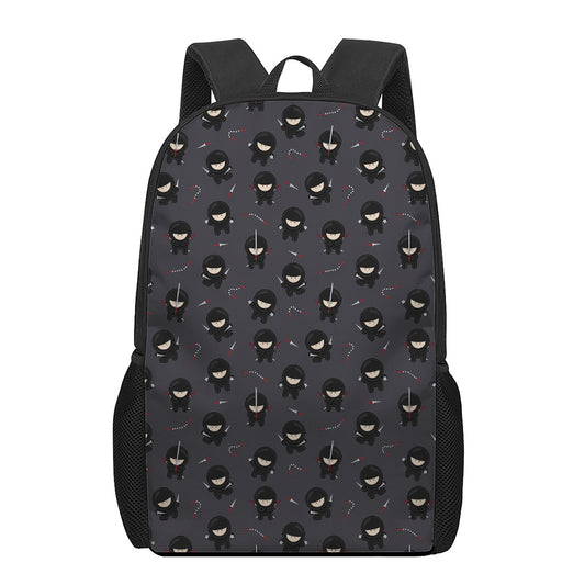 Little Ninja Pattern Print 17 Inch Backpack