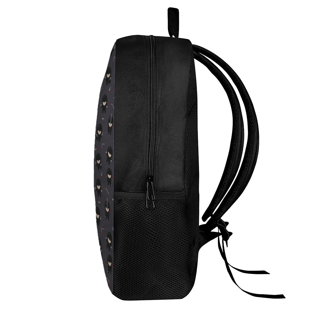Little Ninja Pattern Print 17 Inch Backpack