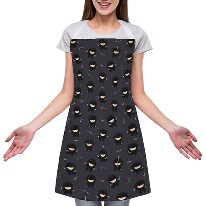Little Ninja Pattern Print Adjustable Apron