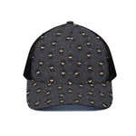 Little Ninja Pattern Print Black Mesh Trucker Cap