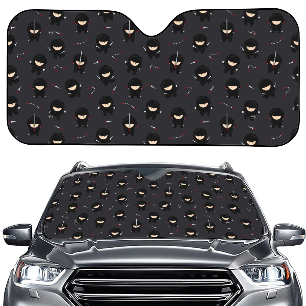 Little Ninja Pattern Print Car Windshield Sun Shade