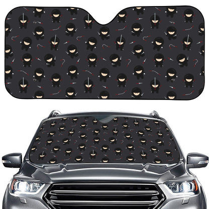 Little Ninja Pattern Print Car Windshield Sun Shade