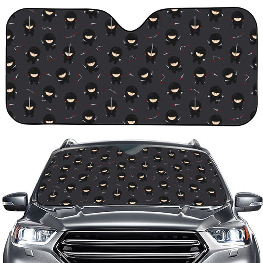 Little Ninja Pattern Print Car Windshield Sun Shade