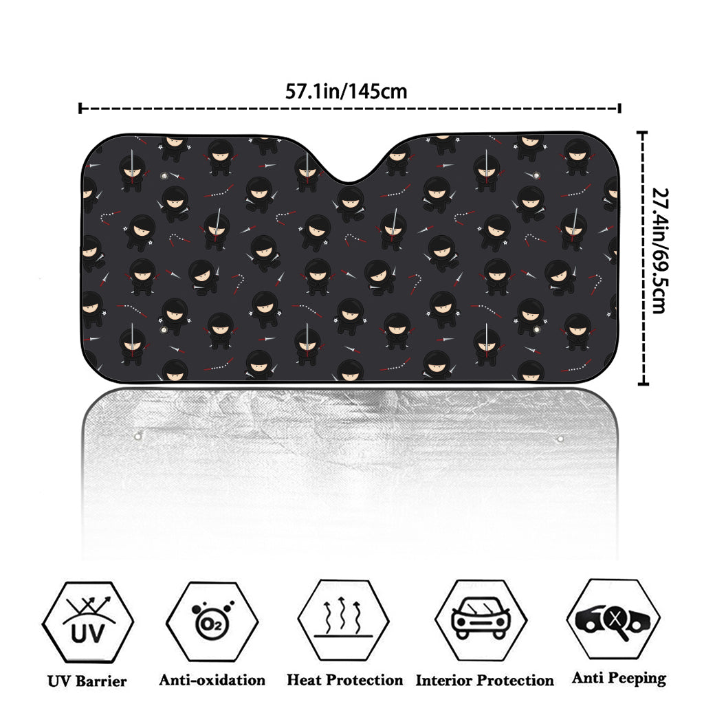 Little Ninja Pattern Print Car Windshield Sun Shade