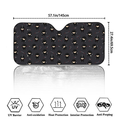 Little Ninja Pattern Print Car Windshield Sun Shade