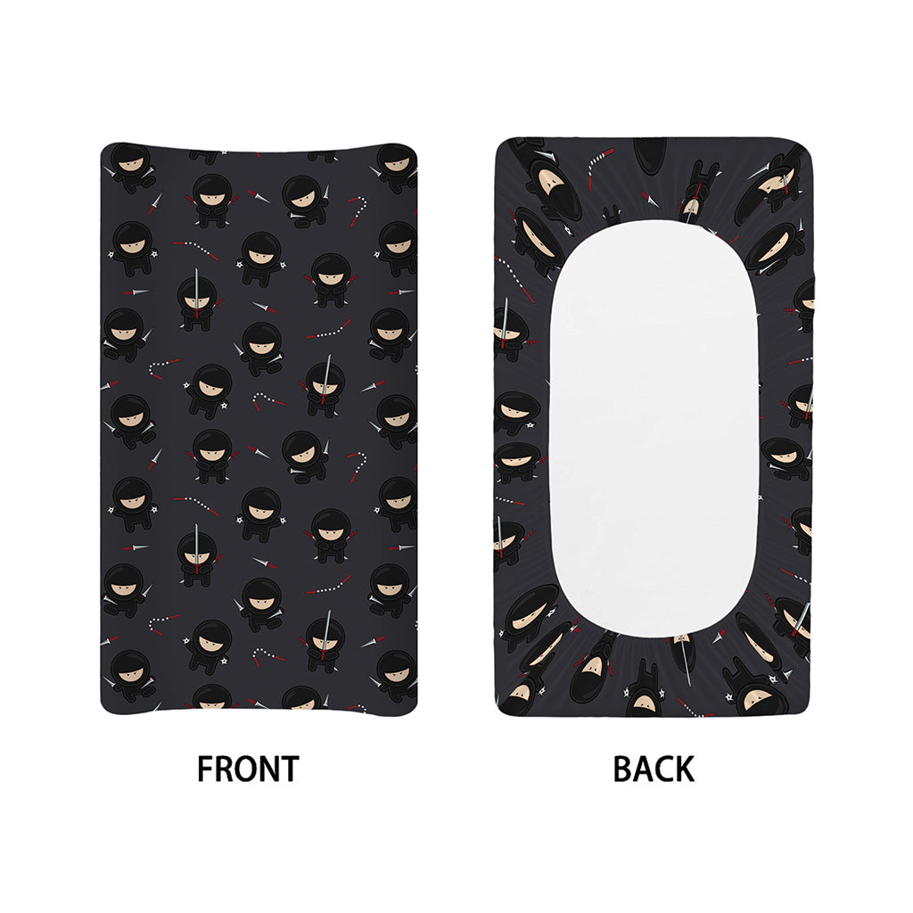 Little Ninja Pattern Print Changing Pad Cover