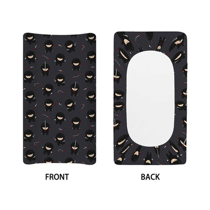Little Ninja Pattern Print Changing Pad Cover