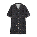Little Ninja Pattern Print Cotton Hawaiian Shirt