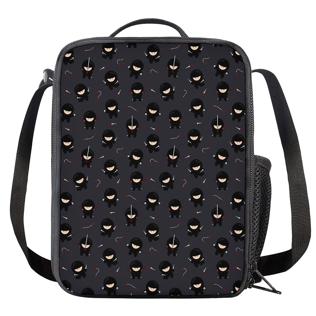 Little Ninja Pattern Print Crossbody Lunch Bag
