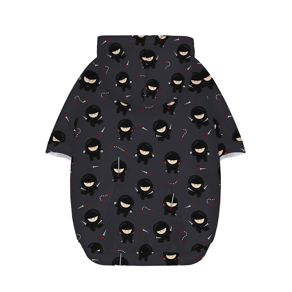 Little Ninja Pattern Print Dog Zip Up Hoodie