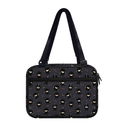 Little Ninja Pattern Print Double Strap Bible Bag