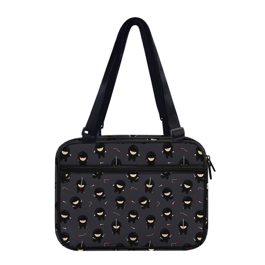 Little Ninja Pattern Print Double Strap Bible Bag