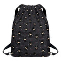 Little Ninja Pattern Print Drawstring Backpack