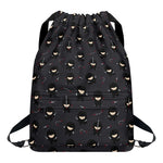 Little Ninja Pattern Print Drawstring Backpack