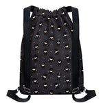 Little Ninja Pattern Print Drawstring Backpack