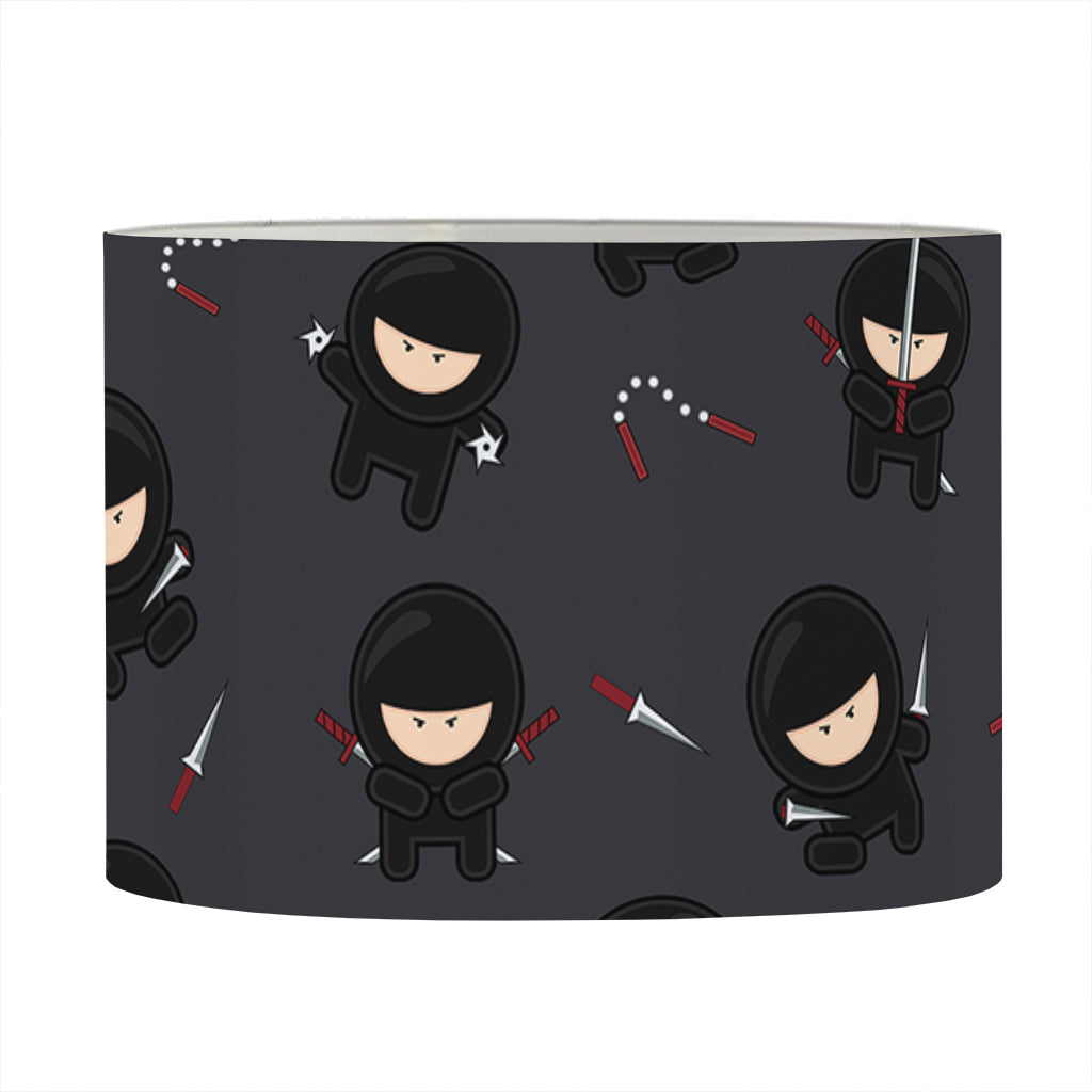 Little Ninja Pattern Print Drum Lamp Shade