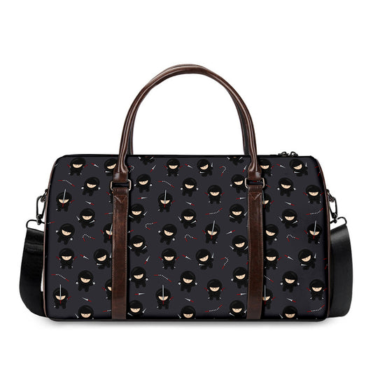 Little Ninja Pattern Print Duffle Bag