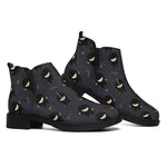 Little Ninja Pattern Print Flat Ankle Boots