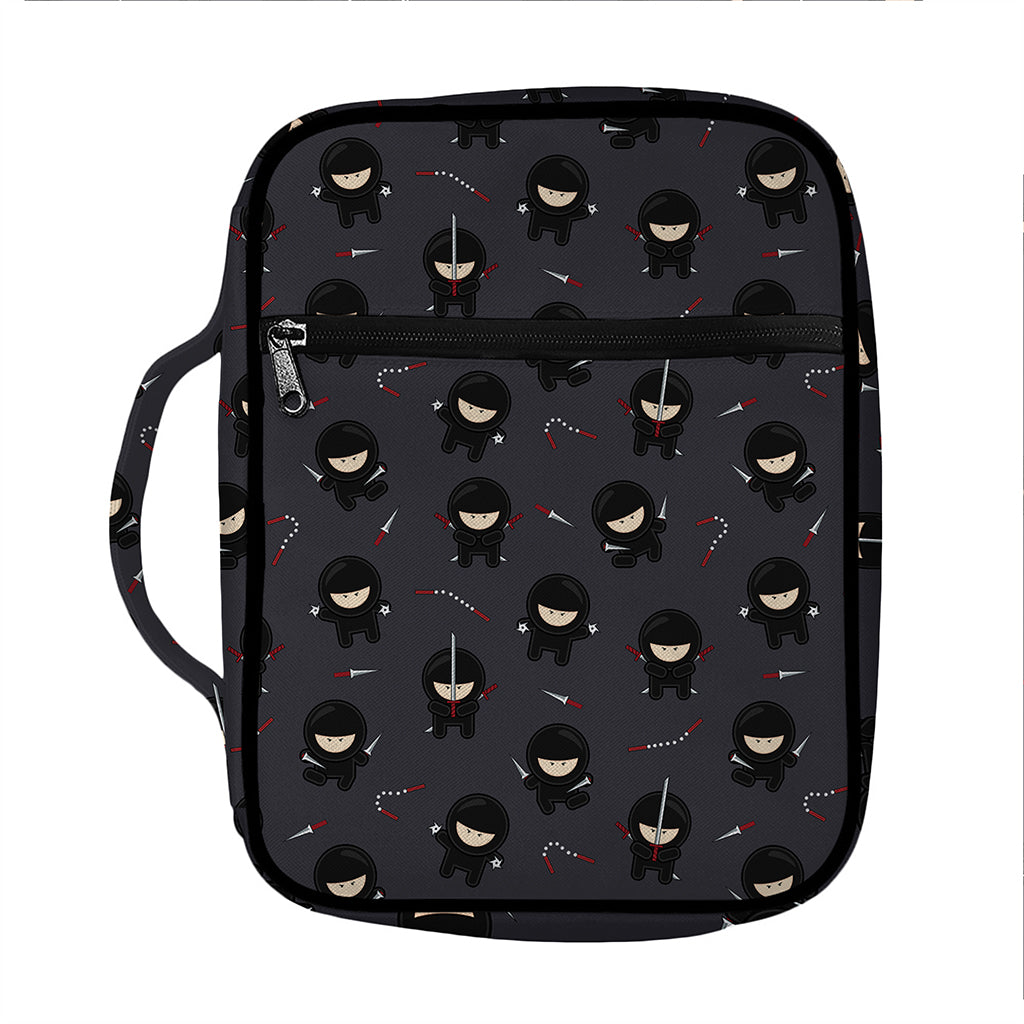 Little Ninja Pattern Print Front Pocket Bible Bag