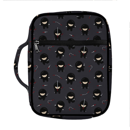 Little Ninja Pattern Print Front Pocket Bible Bag