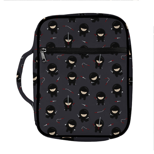 Little Ninja Pattern Print Front Pocket Bible Bag