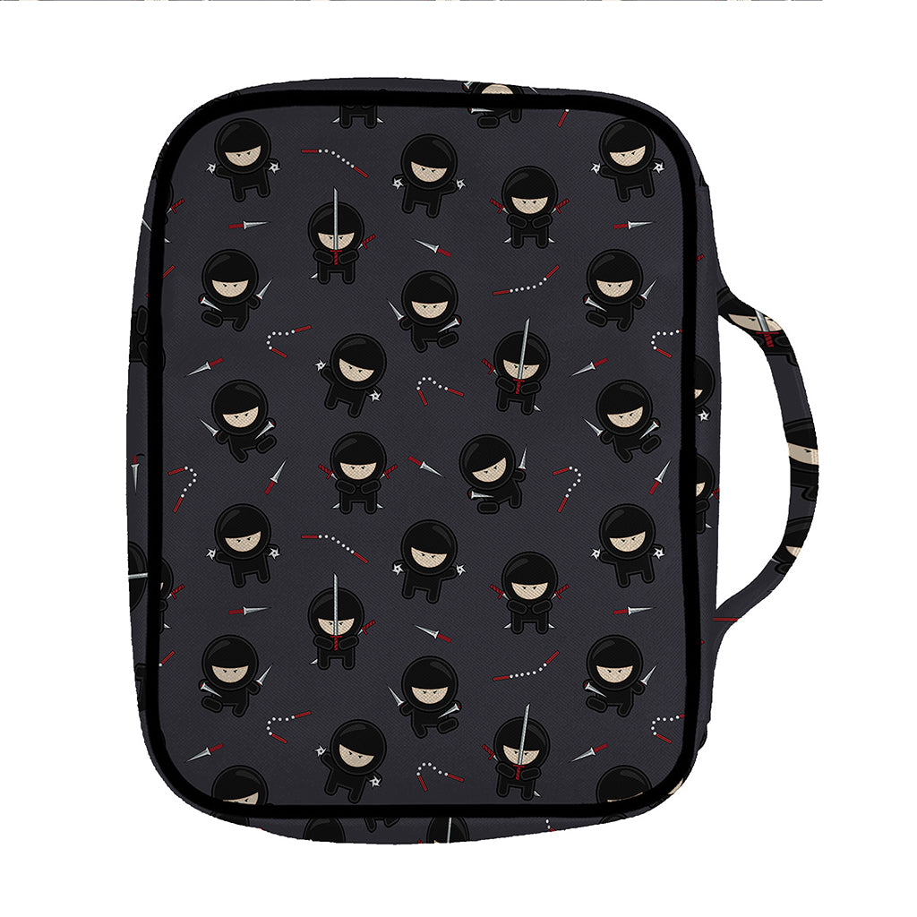 Little Ninja Pattern Print Front Pocket Bible Bag