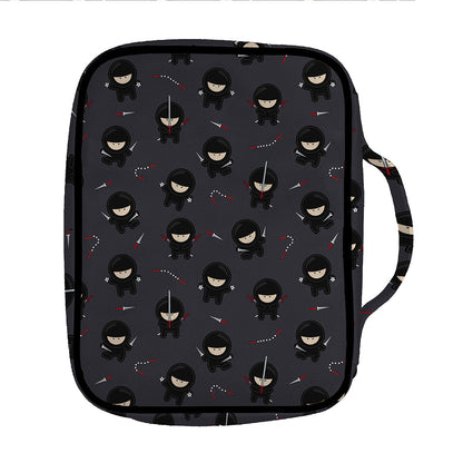 Little Ninja Pattern Print Front Pocket Bible Bag