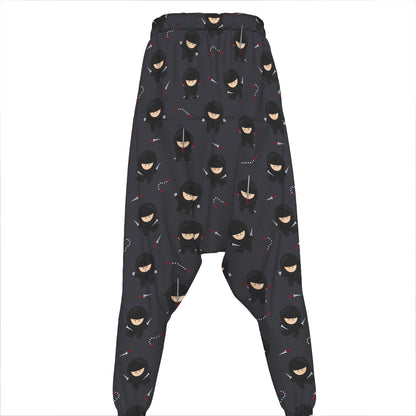 Little Ninja Pattern Print Hammer Pants