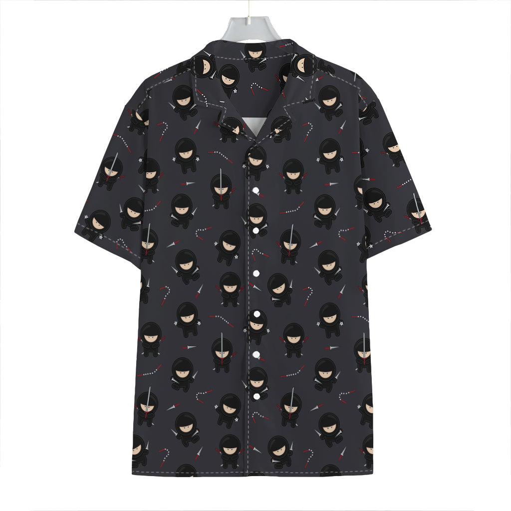 Little Ninja Pattern Print Hawaiian Shirt
