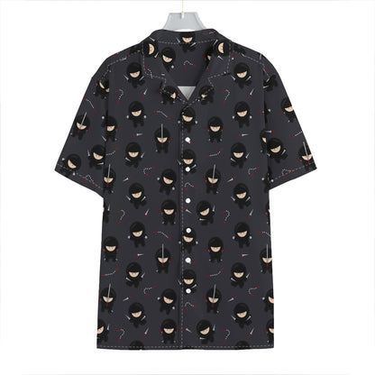 Little Ninja Pattern Print Hawaiian Shirt
