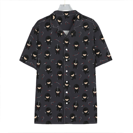 Little Ninja Pattern Print Hawaiian Shirt
