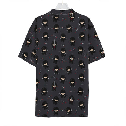 Little Ninja Pattern Print Hawaiian Shirt