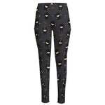 Little Ninja Pattern Print High-Waisted Pocket Leggings