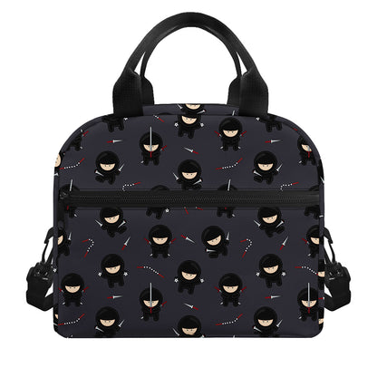 Little Ninja Pattern Print Insulated Lunch Bag