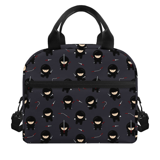 Little Ninja Pattern Print Insulated Lunch Bag