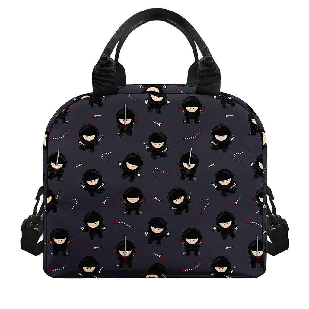 Little Ninja Pattern Print Insulated Lunch Bag