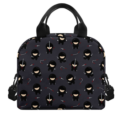 Little Ninja Pattern Print Insulated Lunch Bag