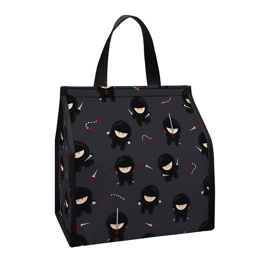 Little Ninja Pattern Print Insulated Lunch Tote
