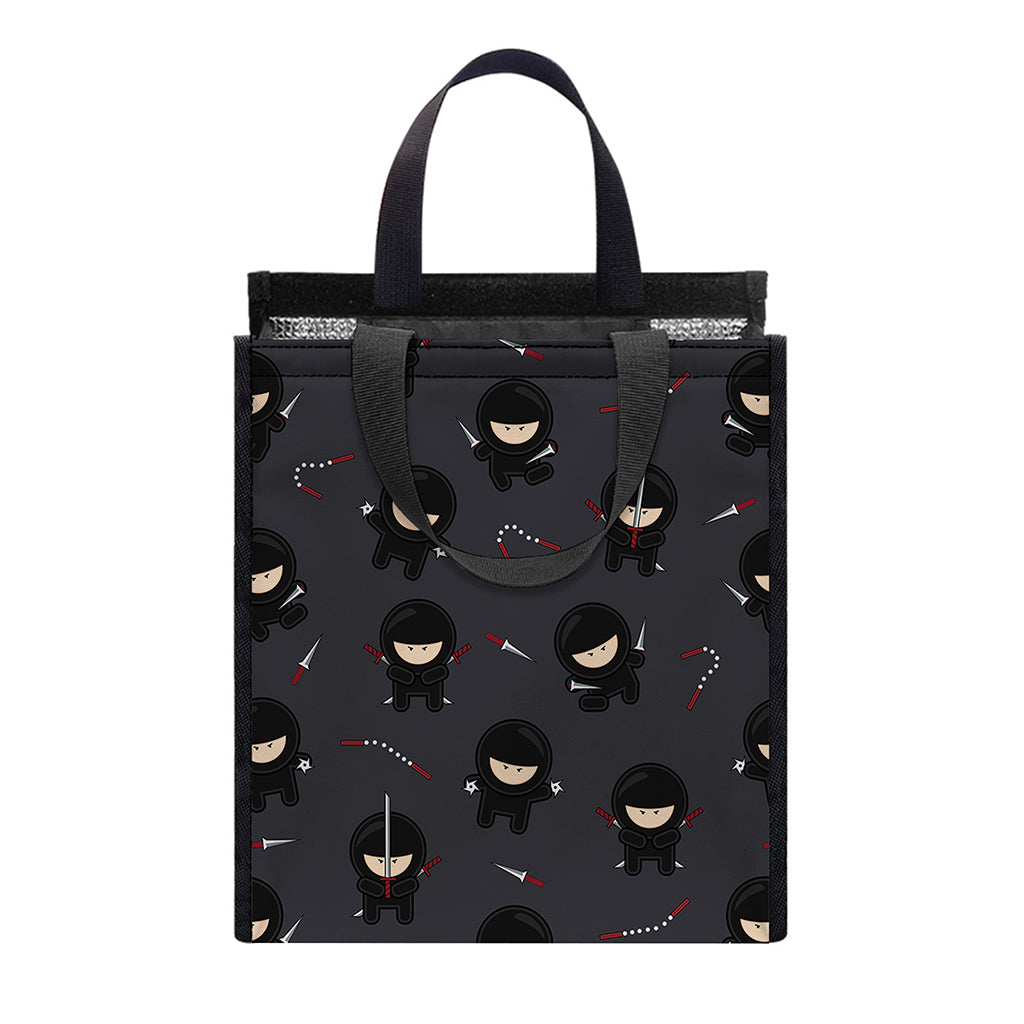 Little Ninja Pattern Print Insulated Lunch Tote