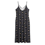 Little Ninja Pattern Print Jersey Midi Cami Dress
