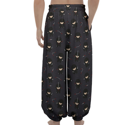 Little Ninja Pattern Print Lantern Pants