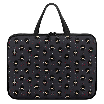 Little Ninja Pattern Print Laptop Sleeve With Handle